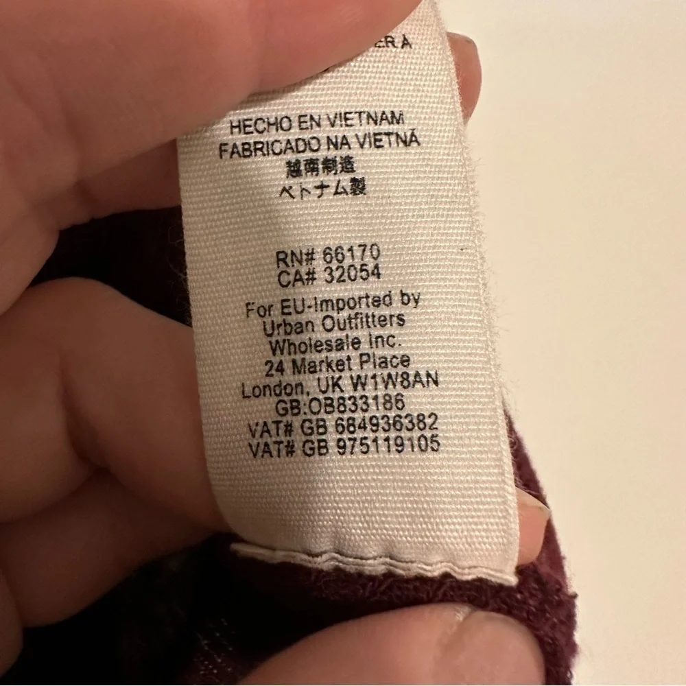 Free People Catalina Waffle Knit Thermal Top in Wine Burgundy Size Small